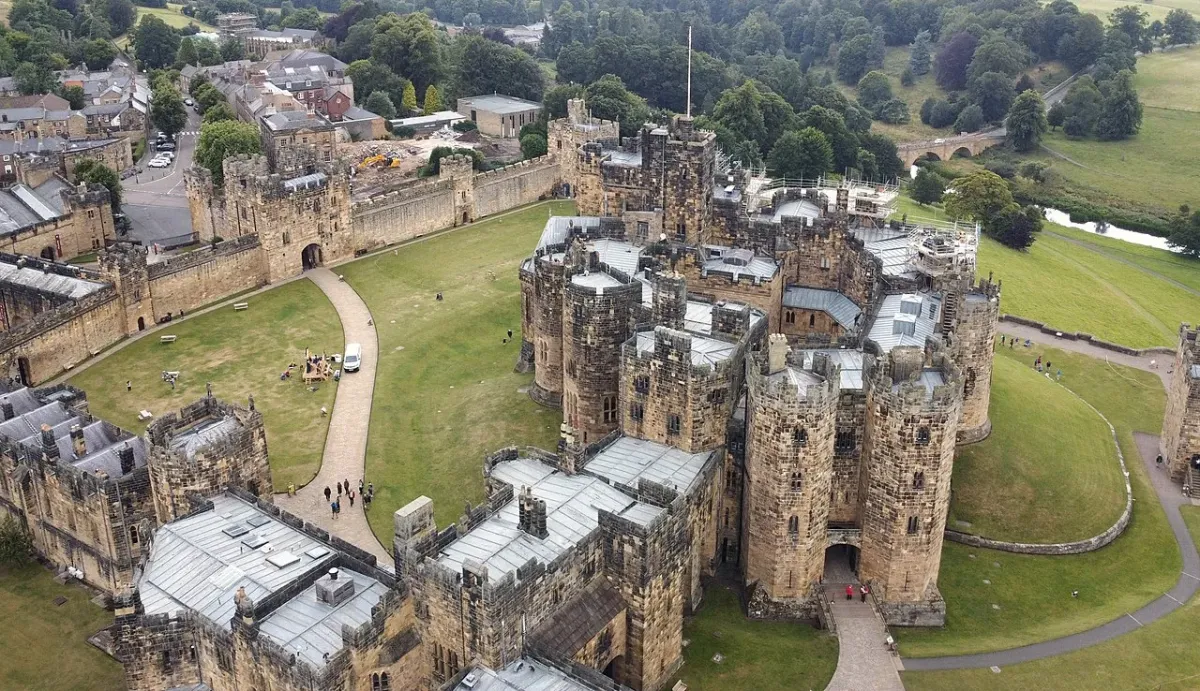 Alnwick Castle from above