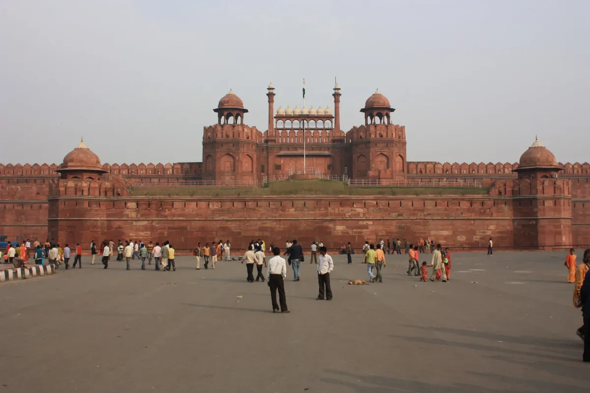 Red Fort, Lahori Gate with visitors