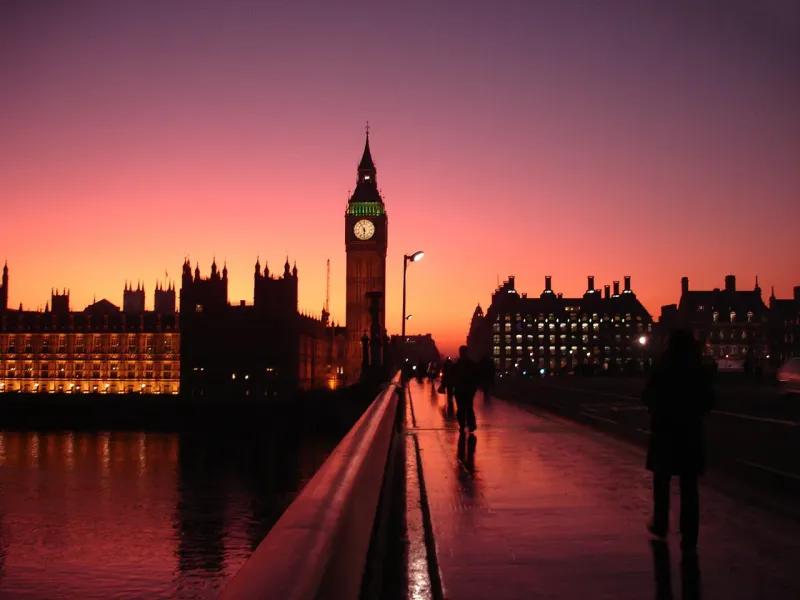 Westminster Bridge at five to six