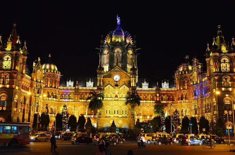 Chhatrapati Shivaji Maharaj Terminus at night