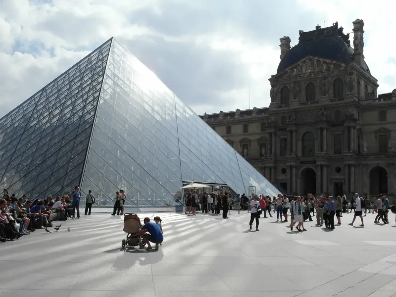 Glass pyramid at Louvre